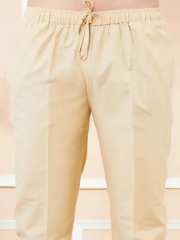 Beige_Solid_Cotton_Pyjama