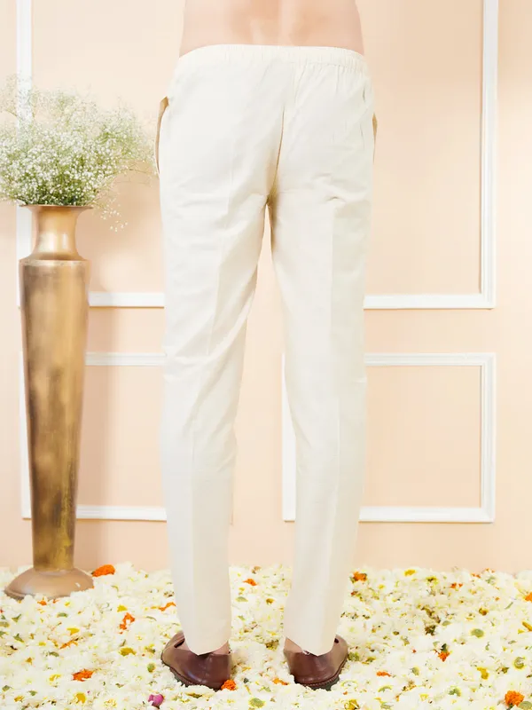 Cream_Solid_Cotton_Pyjama