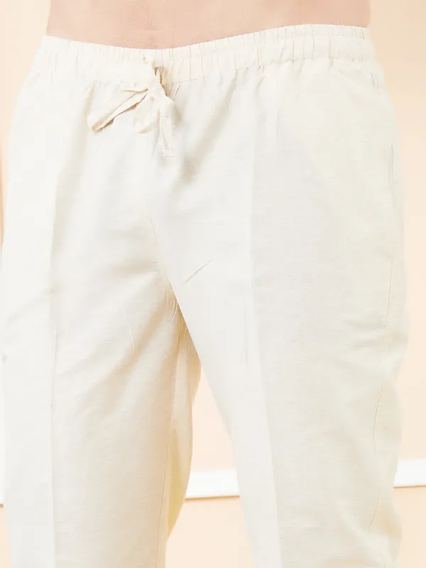 Cream_Solid_Cotton_Pyjama