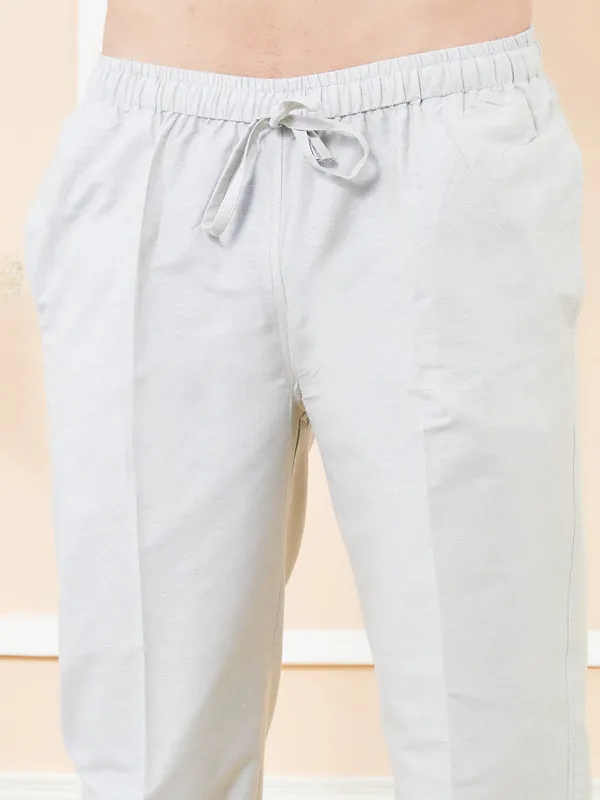 White_Solid_Cotton_Pyjama