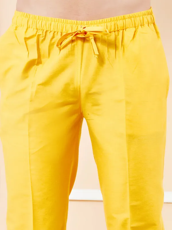 Yellow_Solid_Cotton_Pyjama