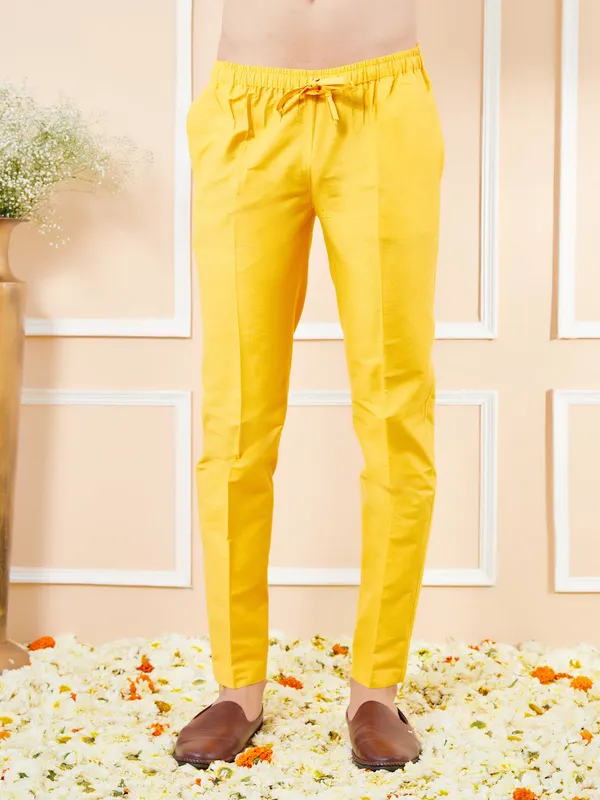 Yellow_Solid_Cotton_Pyjama