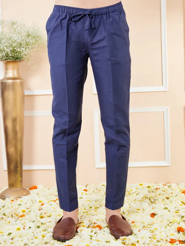 Blue_Solid_Cotton_Pyjama