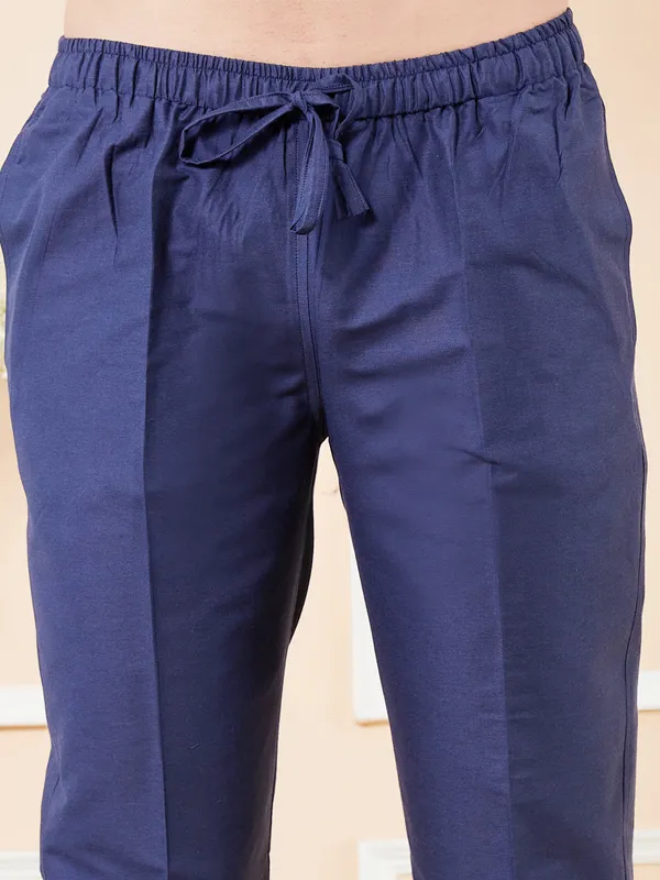 Blue_Solid_Cotton_Pyjama