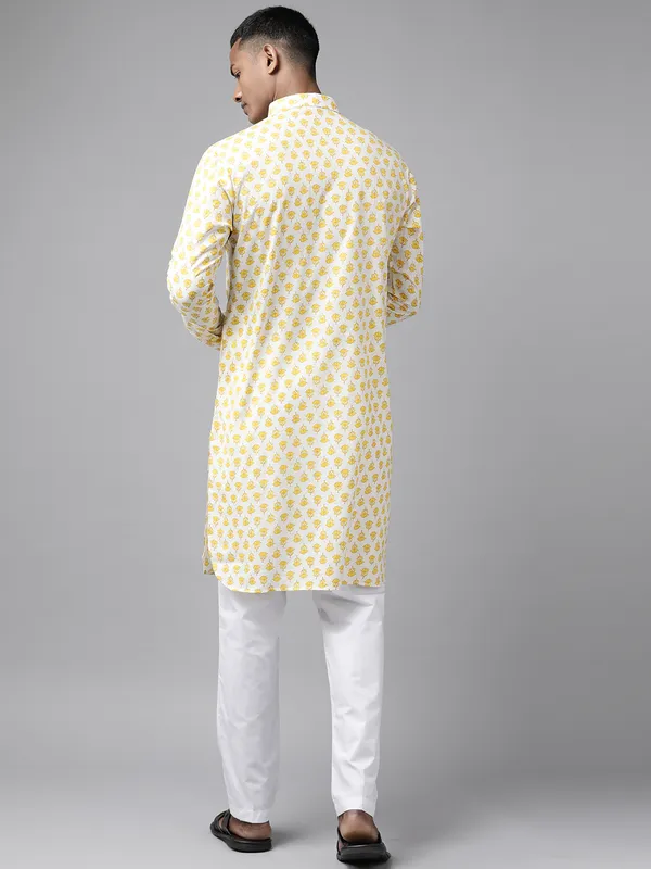 Men_Off_White_Regular_Pure_Cotton_Pathani_Printed_Men'S_Kurta_With_White_Salwar
