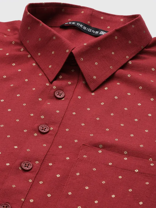 Men's_Maroon_Pure_Cotton_Pathani_Kurta