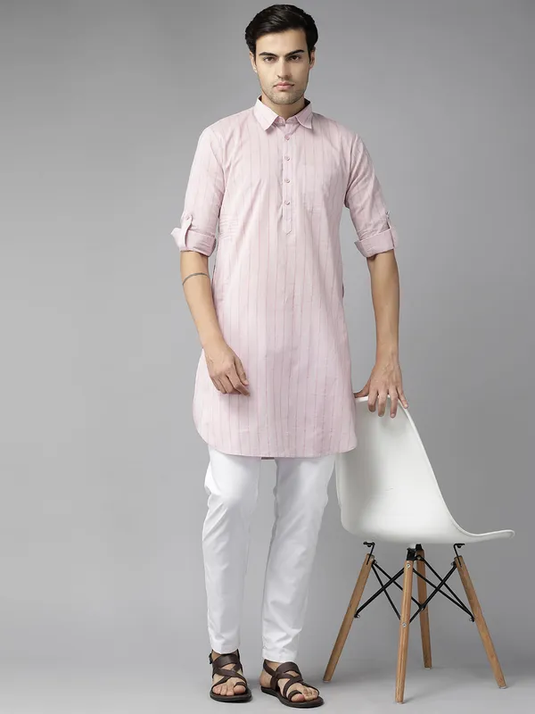 Nude_Pink_Pure_Cotton_Pathani_Kurta_with_Pyjama