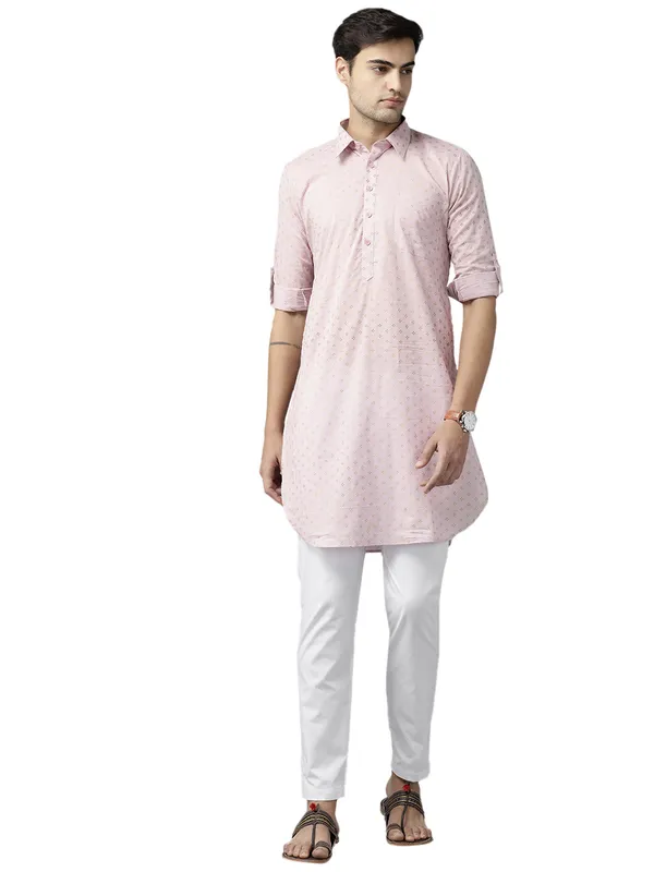 Light_Pink_Pure_Cotton_Pathani_kurta