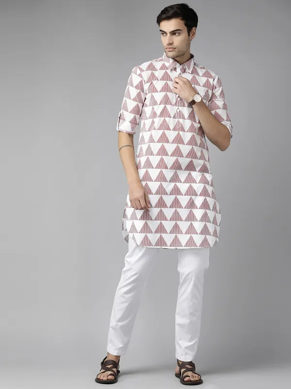 Men_White_Regular_Pure_Cotton_Pathani_Printed_Men'S_Kurta_With_White_Salwar