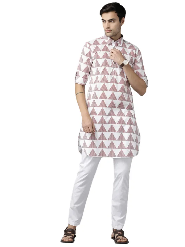 Men_White_Regular_Pure_Cotton_Pathani_Printed_Men'S_Kurta