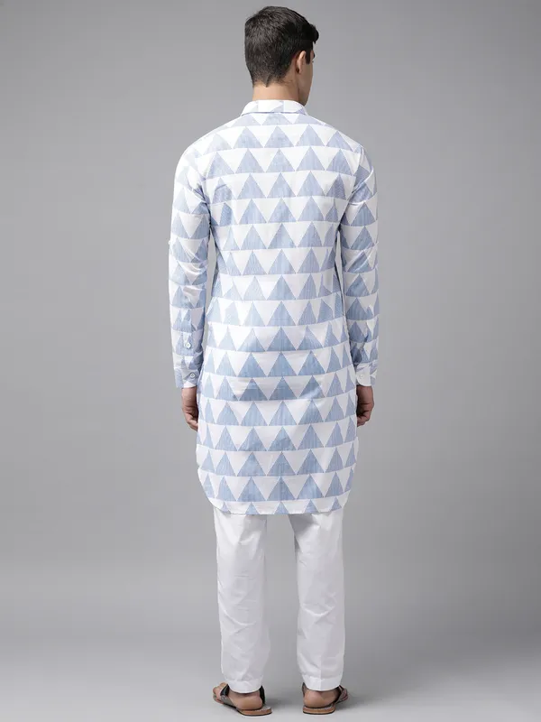 Men_White_Regular_Pure_Cotton_Pathani_Printed_Men'S_Kurta_With_White_Salwar