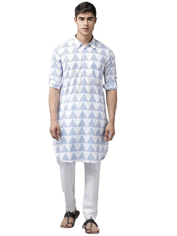 Men_White_Regular_Pure_Cotton_Pathani_Printed_Men'S_Kurta