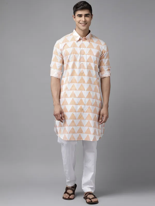 Men_White_Regular_Pure_Cotton_Pathani_Printed_Men'S_Kurta_With_White_Salwar