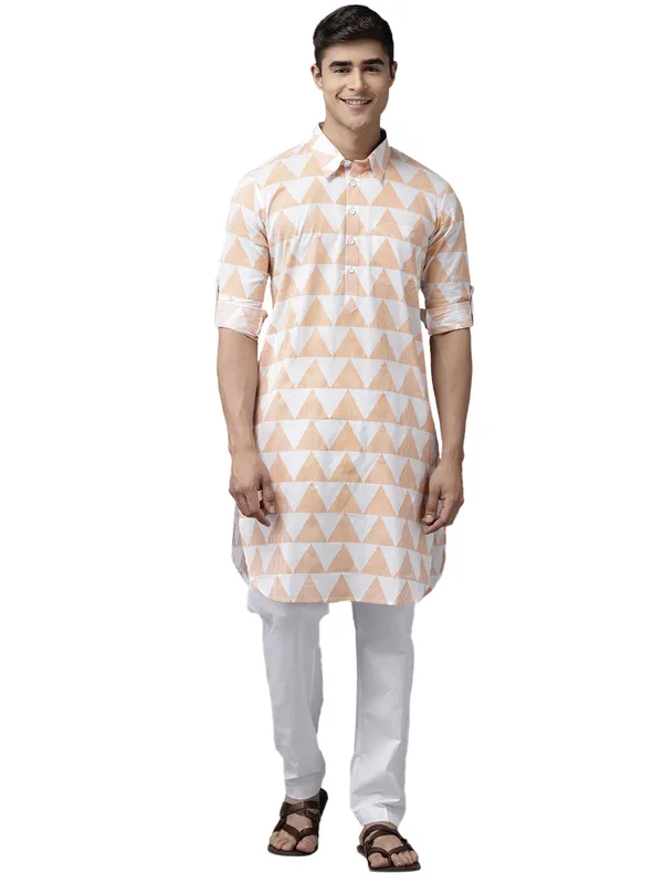 Men_White_Regular_Pure_Cotton_Pathani_Printed_Men'S_Kurta_With_White_Salwar