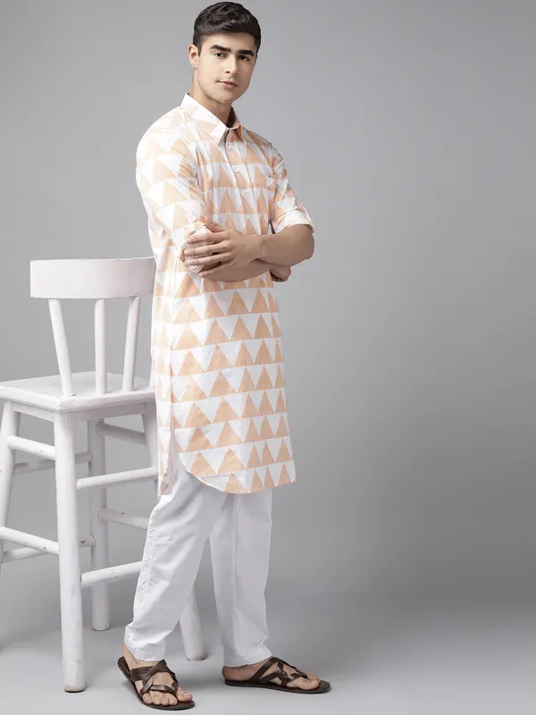Men_White_Regular_Pure_Cotton_Pathani_Printed_Men'S_Kurta_With_White_Salwar
