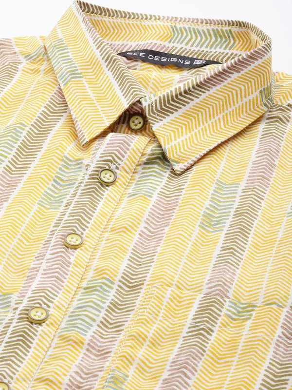 Yellow_and_Brown_Pure_Cotton_Pathani_Kurta_with_Pyjama
