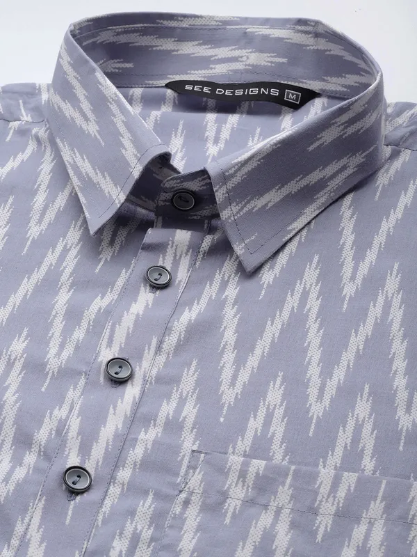 Men_Light_Grey_Regular_Pure_Cotton_Pathani_Printed_Men'S_Kurta_With_White_Salwar