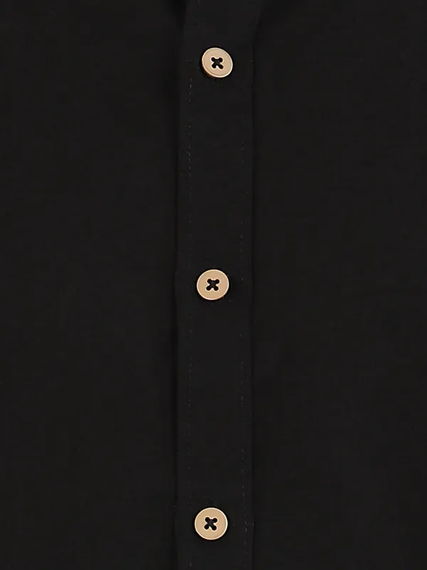 Men_Black_Linen_Solid_Co-Ord_Set