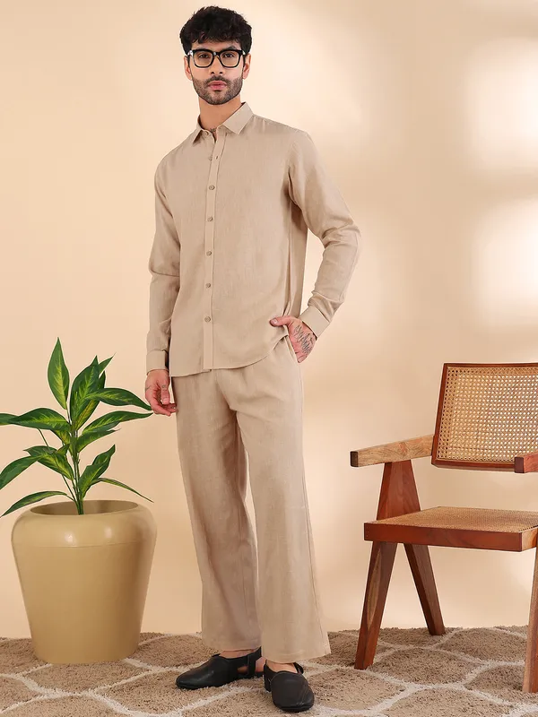 Men_Beige_Linen_Solid_Co-Ord_Set