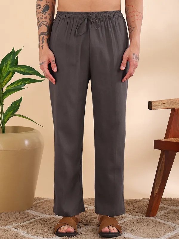 Men_Brown_Linen_Solid_Co-Ord_Set