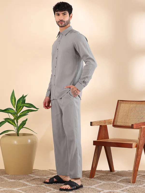 Men_Grey_Linen_Solid_Co-Ord_Set