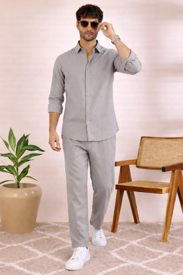 Men_Grey_Linen_Solid_Co-Ord_Set