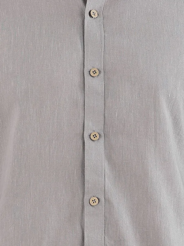 Men_Grey_Linen_Solid_Co-Ord_Set