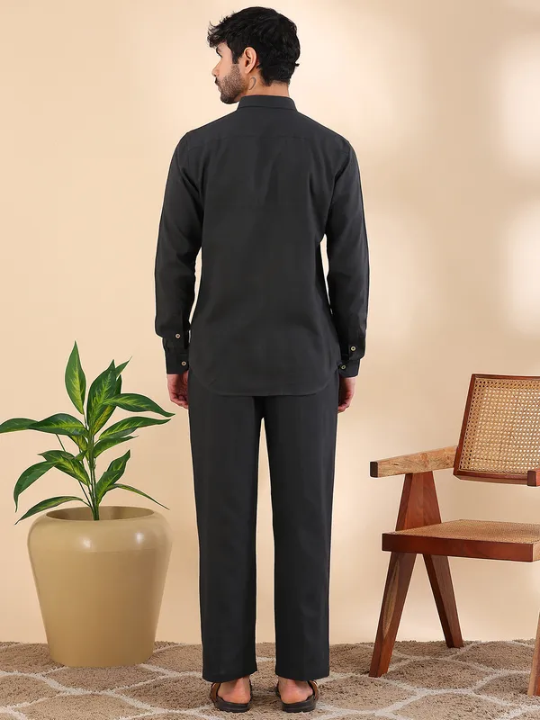 Men_Ocean_Green_Linen_Solid_Co-Ord_Set