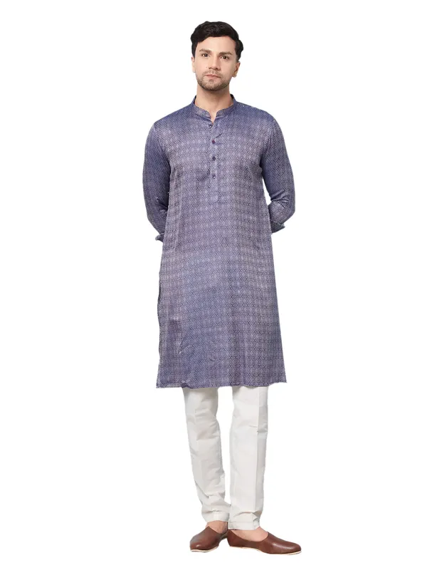 Men_Navy_Blue_&_Gold_Woven_Design_Thread_Work_Kurta