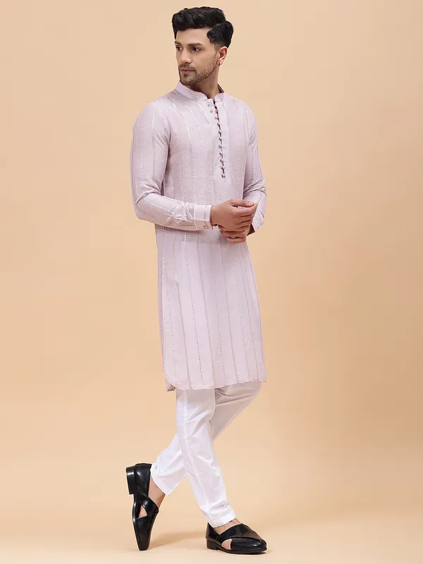 Men_Pink_Zari_Work_Silk_Woven_Design_Staright_Kurta_With_Pajama