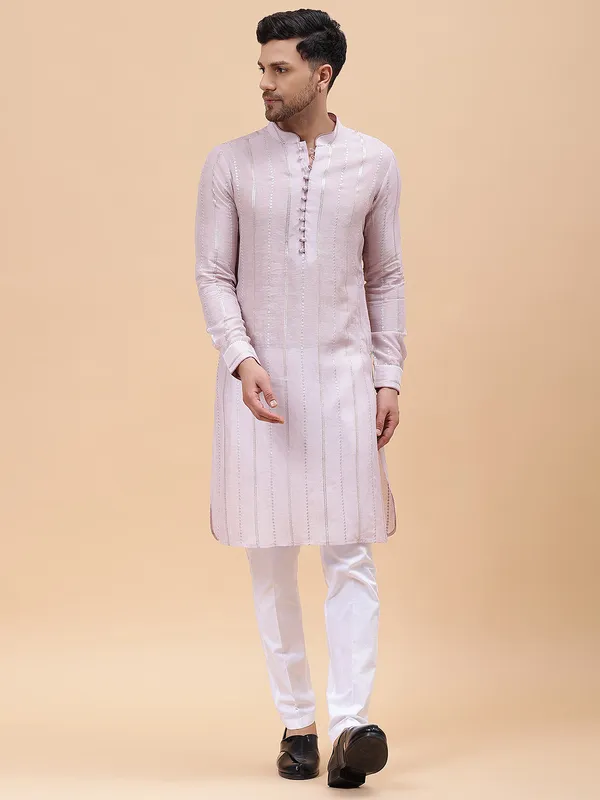 Men_Pink_Zari_Work_Silk_Woven_Design_Straight_Kurta
