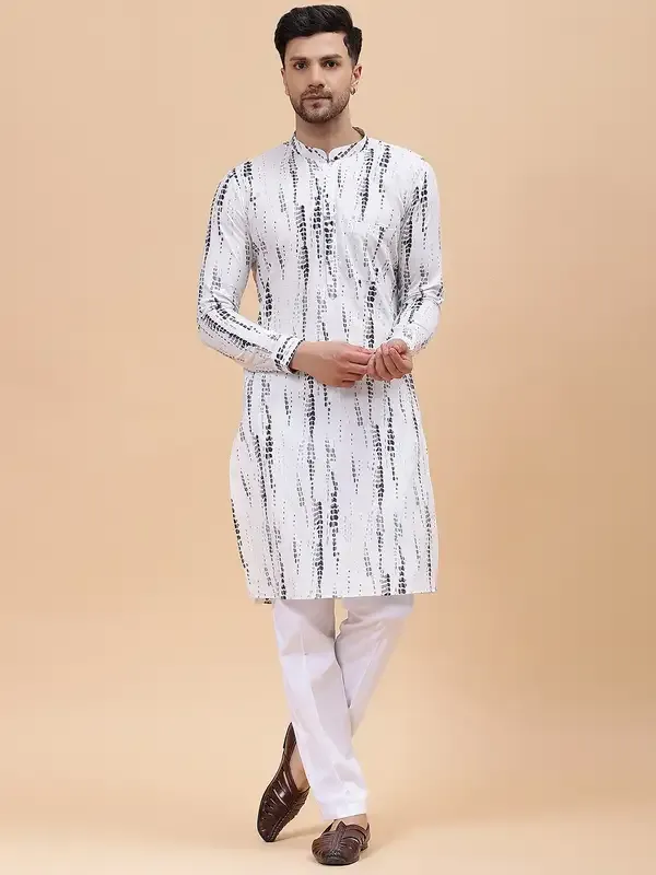 Men_White_&_Grey_Pure_Cotton_Printed_Staright_Kurta_With_Pajama