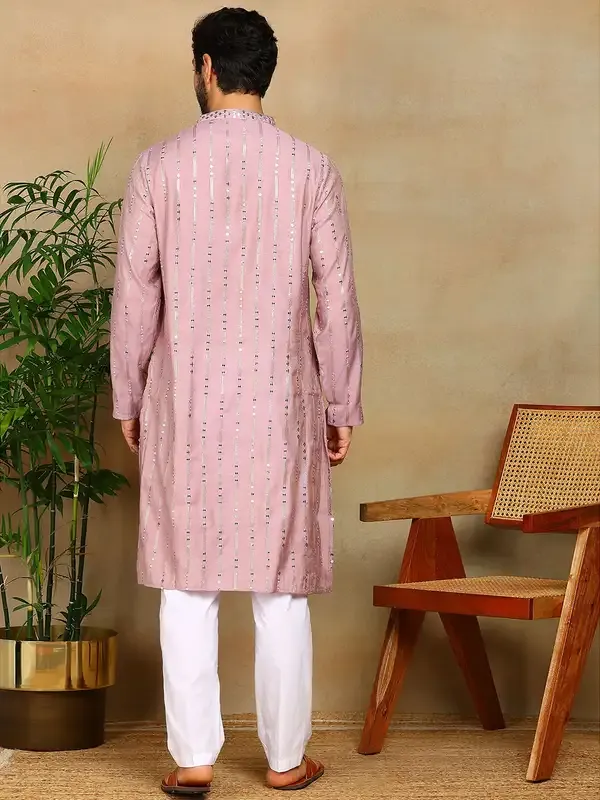 Lavender_Sequins_Embroidered_Viscose_Straight_Kurta_With_Pyjama
