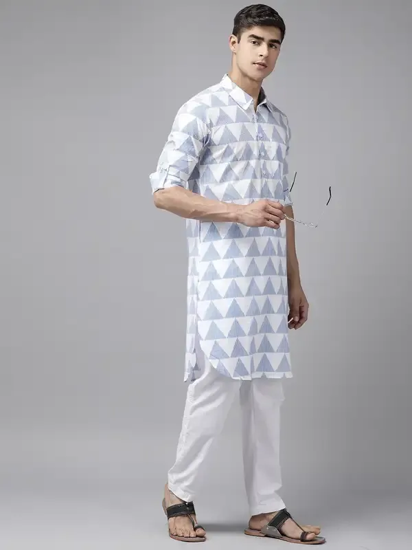 Men_White_Regular_Pure_Cotton_Pathani_Printed_Men'S_Kurta_With_White_Salwar