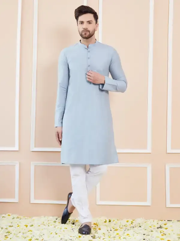 Blue_Cotton_Solid_Straight_Kurta_With_Pyjama