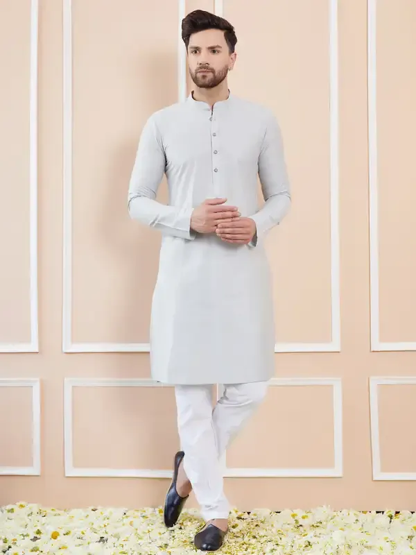 Off_White_Cotton_Solid_Straight_Kurta_With_Pyjama