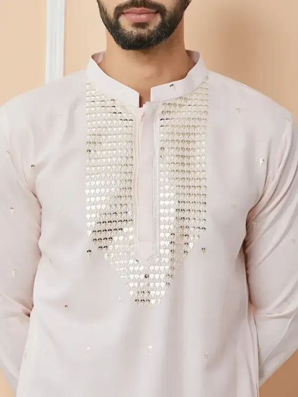 Light_Pink_Sequins_Embroidered_Rayon_Straight_Kurta_With_Yoke_Design_And_Pyjama