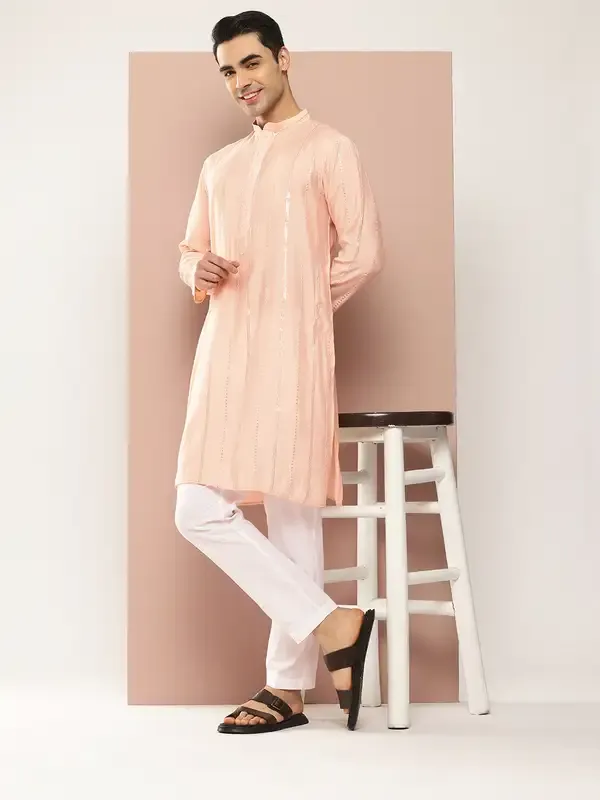 Men_Light_Pink_Sequins_Embroidered_Pure_Chanderi_Silk_Straight_Kurta_With_Pyjama
