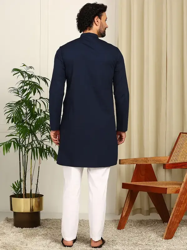 Navy_Blue_Solid_Straight_Kurta_With_Pyjama