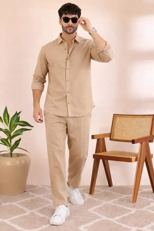 Men_Beige_Linen_Solid_Co-Ord_Set