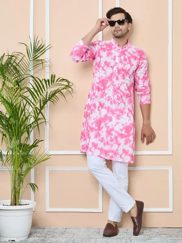 Pink_Tie_&_Dye_Printed_&_Embroidered_Cotton_Straight_Kurta_With_Pyjama