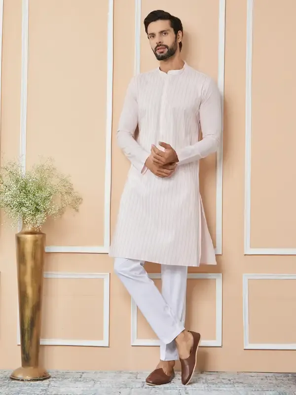 Light_Pink_Thread_&_Sequin_Worked_Pure_Cotton_Straight_Kurta_With_Pyjama