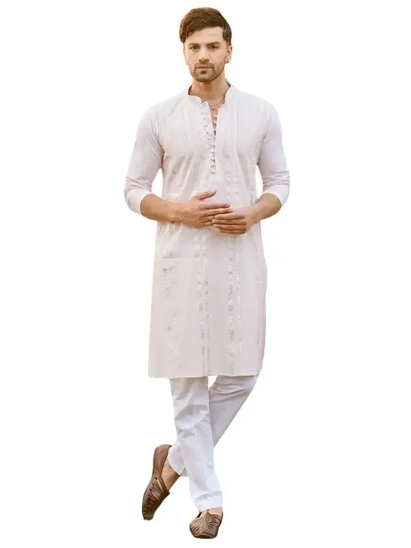 Men_Pink_Cotton_Pintex_Design_Sequins_Kurta_With_Pyjama