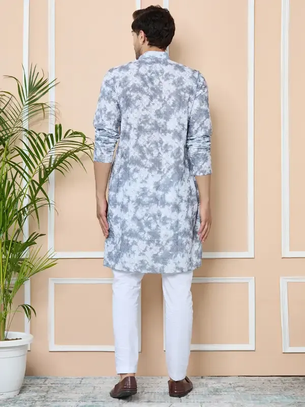 Grey_Tie_&_Dye_Printed_&_Embroidered_Cotton_Straight_Kurta_With_Pyjama