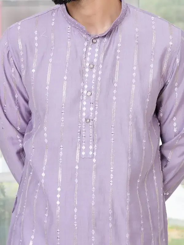 Lavender_Sequins_Embroidered_Straight_Kurta_With_Pyjama
