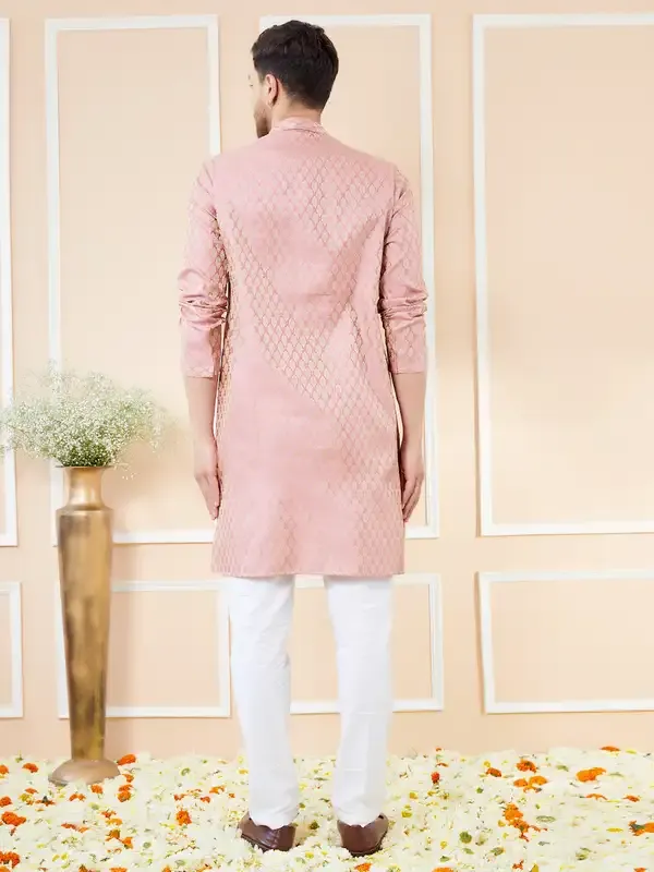 Pink_Ethnic_Motifs_Silk_Jacquard_Woven_Design_Straight_Kurta_With_Pyjama