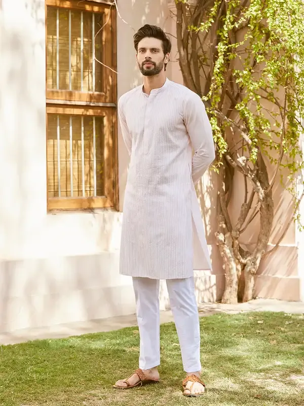 Men_Pink_Cotton_Pintex_Design_Multi_Thread_Work_Kurta_With_Pyjama