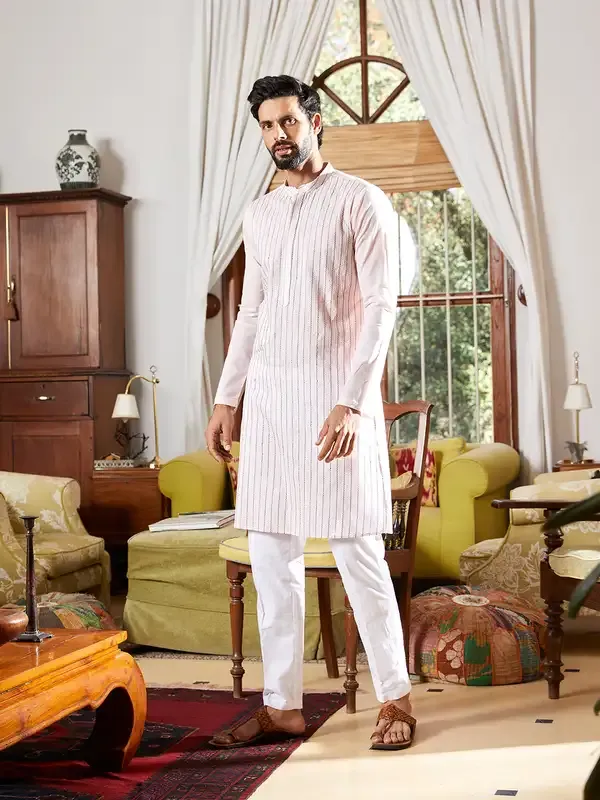 Men_Pink_Cotton_Pintex_Design_Sequins_Kurta_With_Pyjama