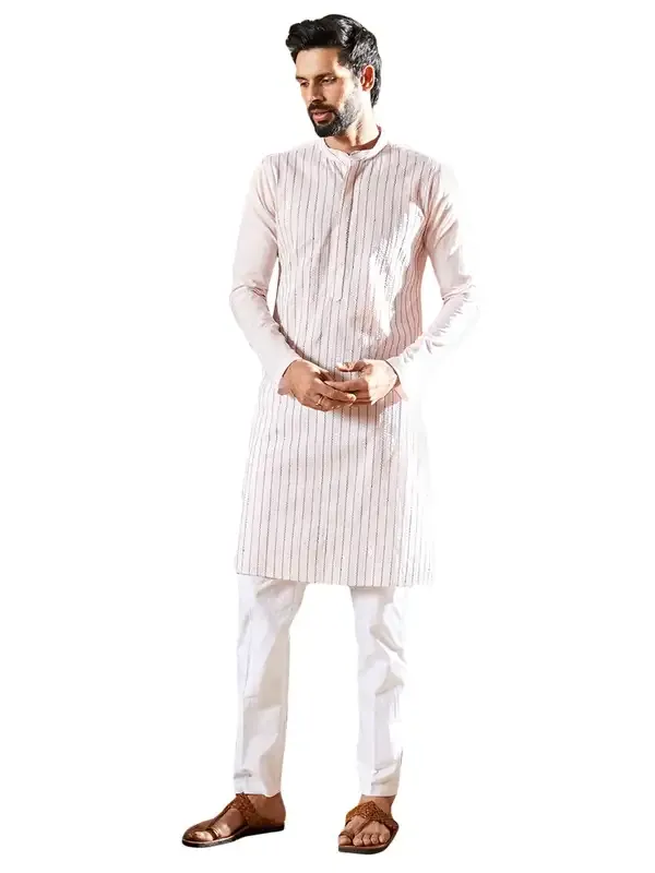 Men_Pink_Cotton_Pintex_Design_Sequins_Kurta_With_Pyjama