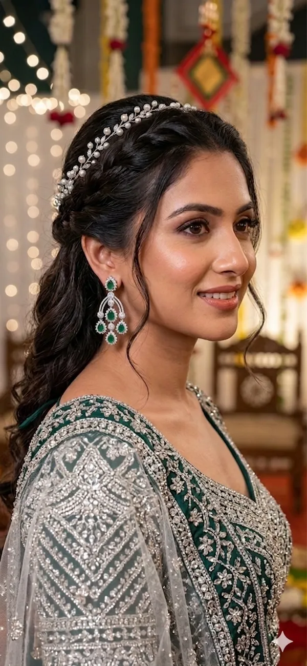 American_Diamond_And_Emerald-Green_Studded_Chandelier_Earrings.